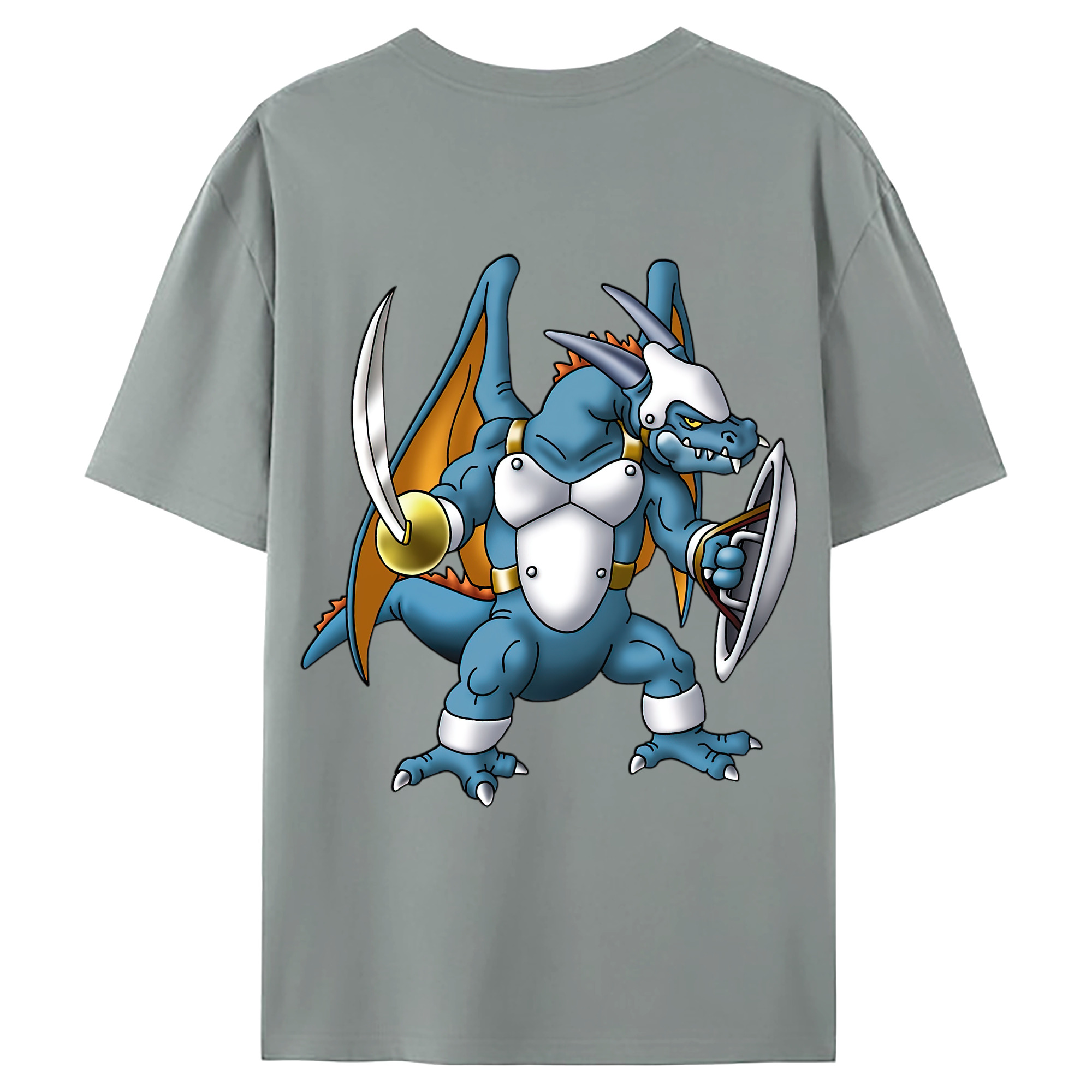 （画像用） ドラゴンクエスト Doragon Kuesuto Dragon Quest 綿100％ メンズ半袖Tシャツ（バックプリント） 通気性